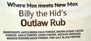 Billy the Kid's Outlaw Rub ingredients and label